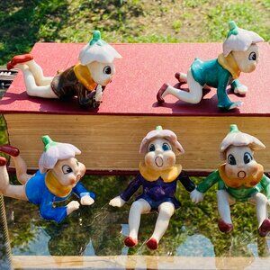 Vintage Occupied Japan Elf Figurines: Blossom Hats, Wee Folks Pixies